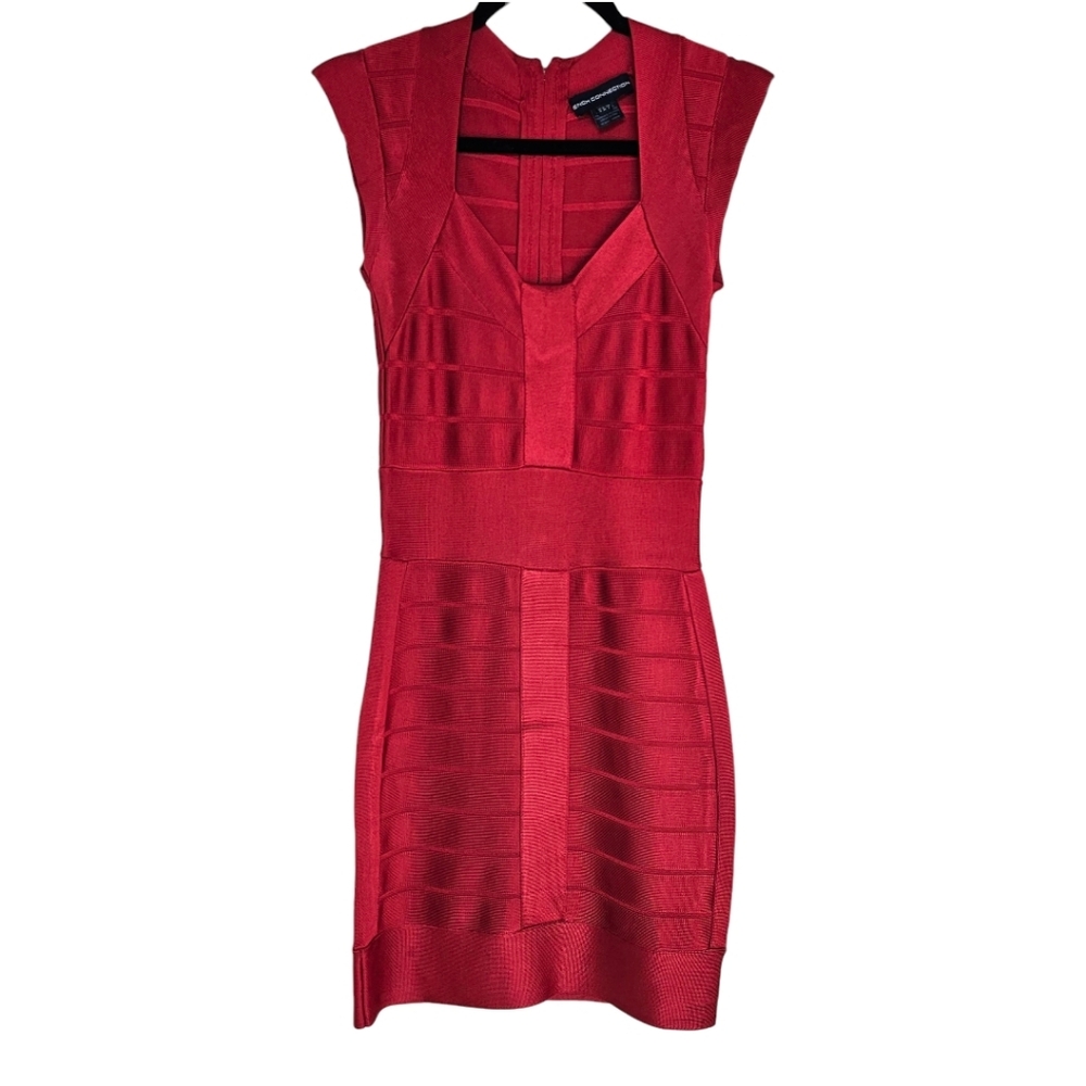NWOT French Connection Bandage Red Mini Dress - size 2 - Picture 3 of 12